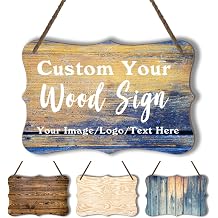 custom wood signs personalized wall art with photo text logo family name home kitchen business bar farmhouse decor