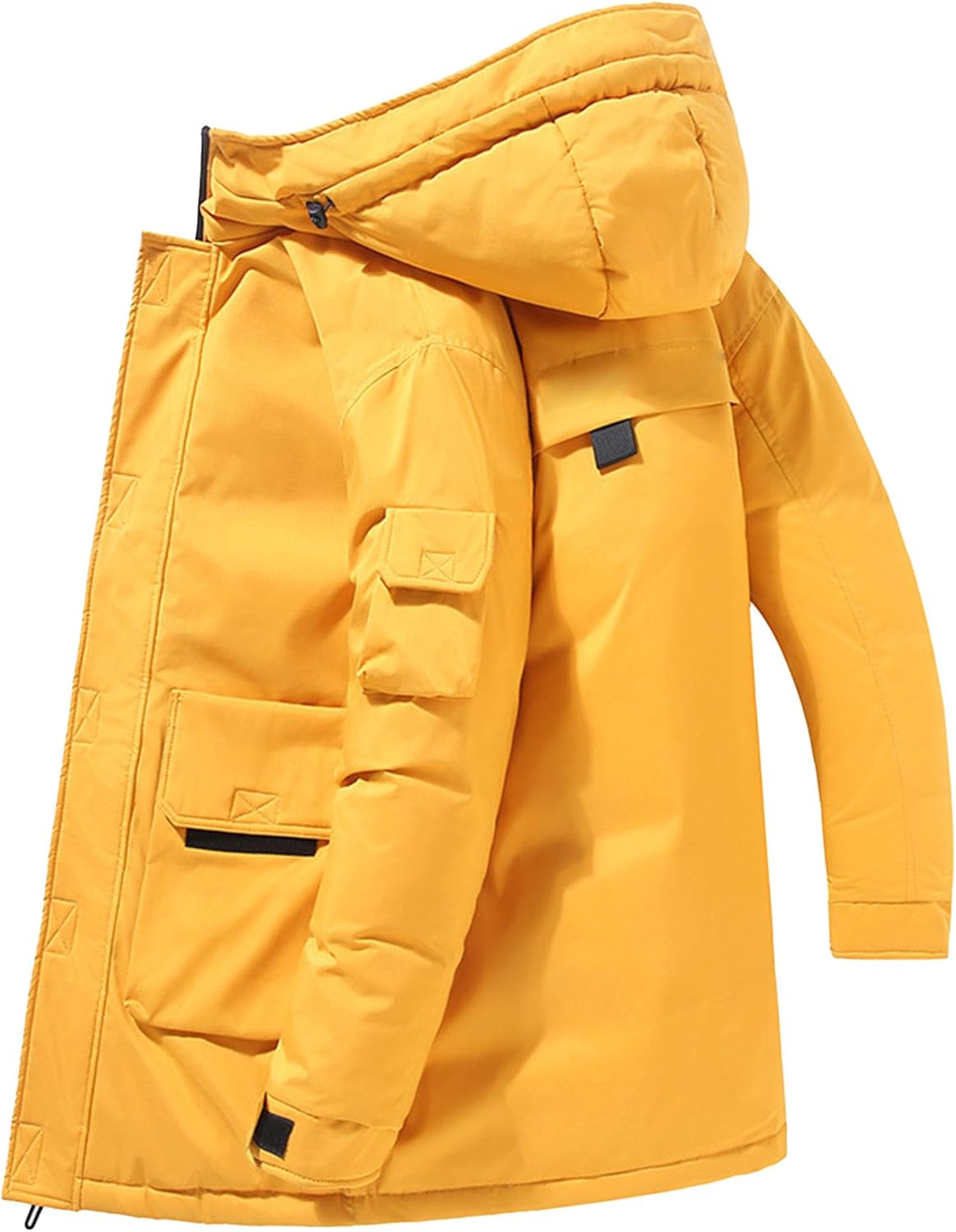 Men's Winter Down Parka Jacket Camo Printed Windproof Puffer Hooded Coat Mountain Thick Warm Padded Coat