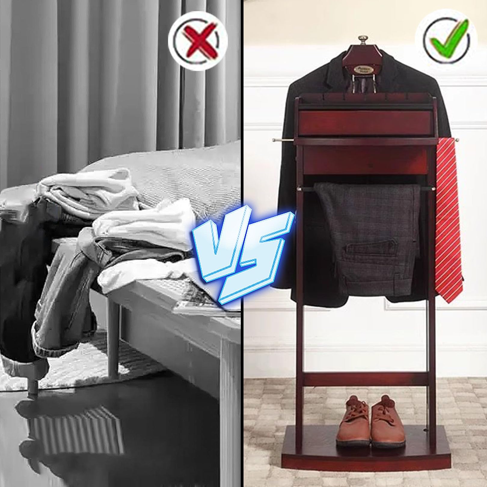 Servomuto da uomo in legno con base robusta, Sto Der, fermacravatte e abito Hanr – perfetto per camera da letto, ufficio o soggiorno nizat