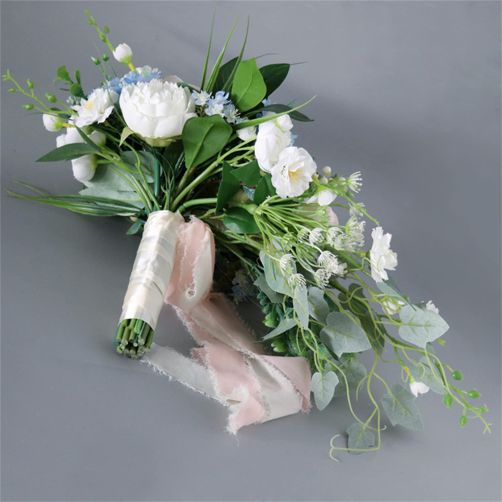 Bouquet da Sposa per la Sposa, Bouquet da Sposa Rosa Champagne, Fiori Artificiali, mazzi da Lancio per proposte di Feste Nuziali