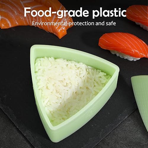 Miniatura 3 de UPKOCH Molde de sushi triangular, fabricante de bolas de arroz, prensa antiadherente para onigiri, fabricante de moldes de sushi, verde claro