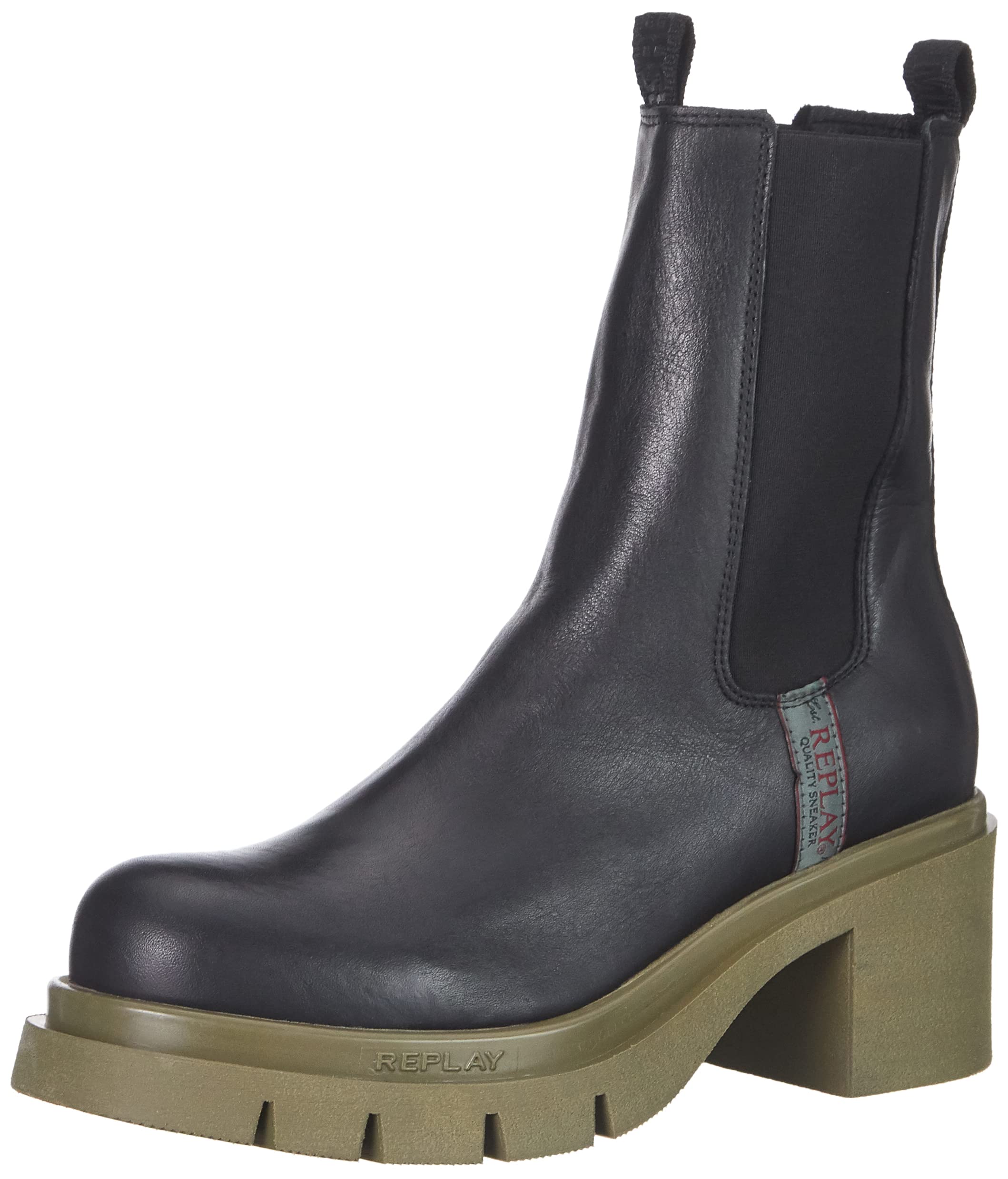 Replay Women's Avryl Dual Chelsea Boot, 003black, 3.5 UK
