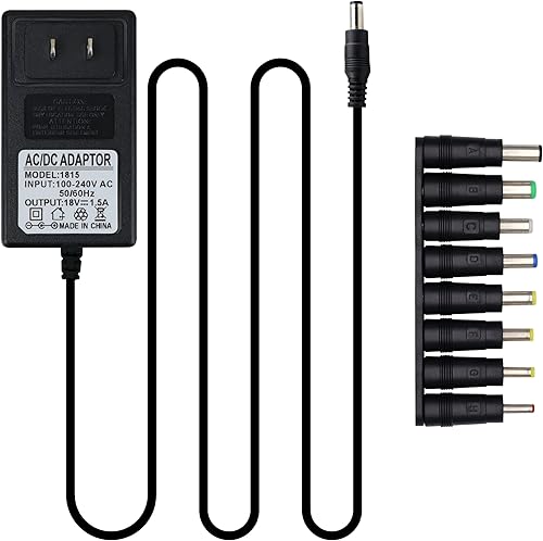 EIKS DC 18V 650mA 1A 1.5A (máx.) Cargador de pared Adaptador de conmutación con puntas 0.217 x 0.098 in / 0.217 x 0.083 in