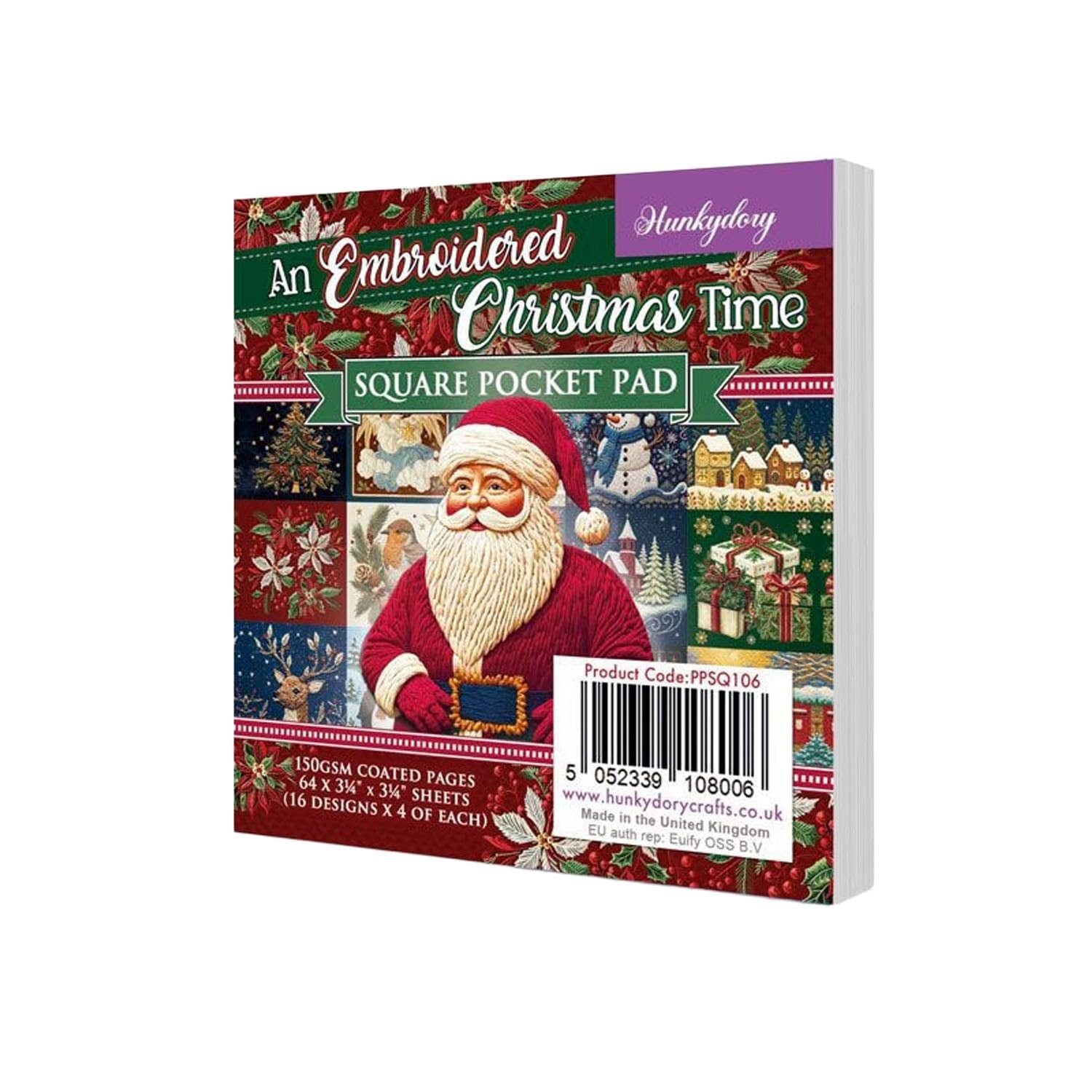 Hunkydory - an Embroidered Christmas Time - Square Pocket Pad