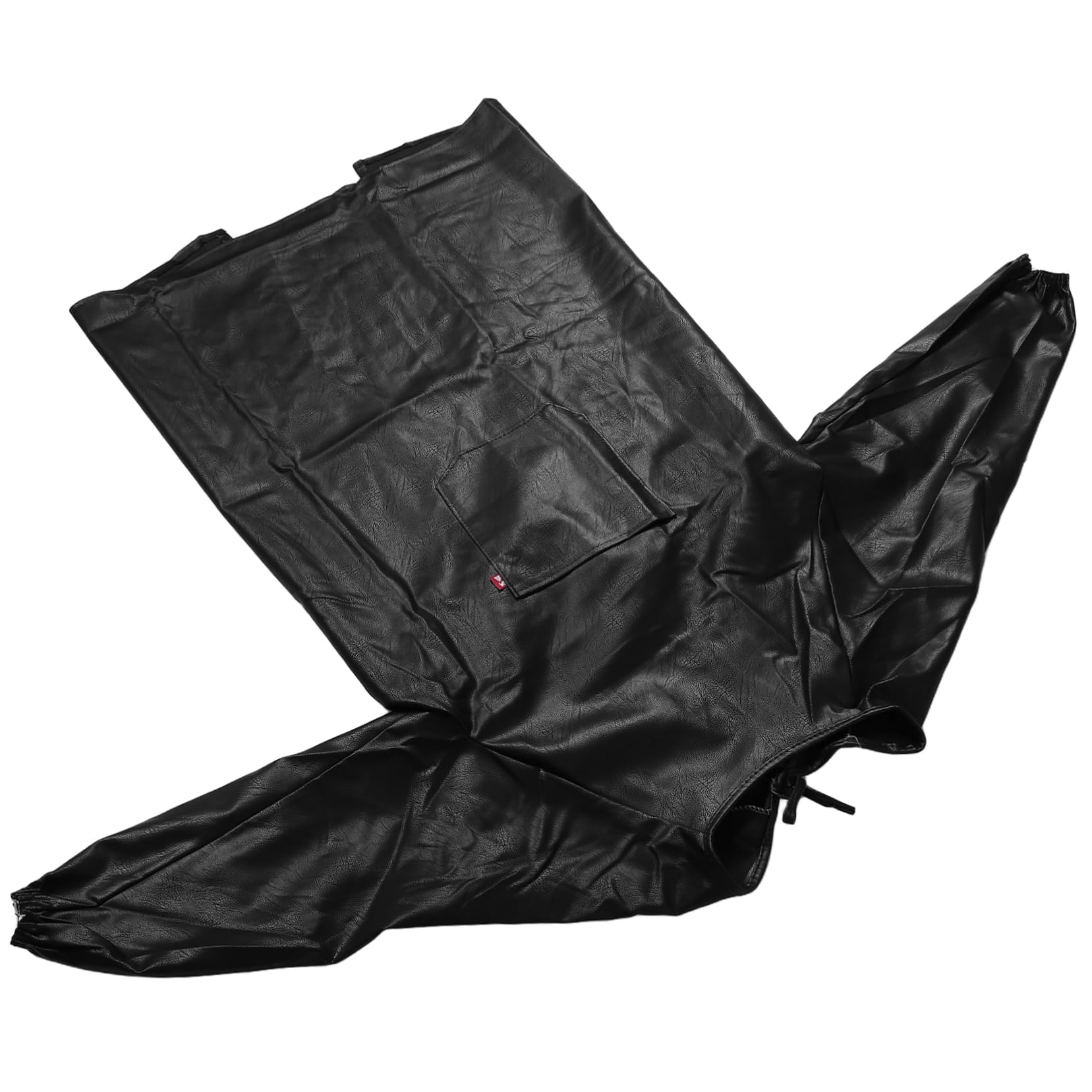 GALPADA Grembiule Nero in Pu Maniche Lunghe e Collo Regolabile