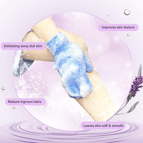 Exfoliating Shower Mitts - Dead Skin Remover Gloves for Men & Women(1 Pair Moderate)