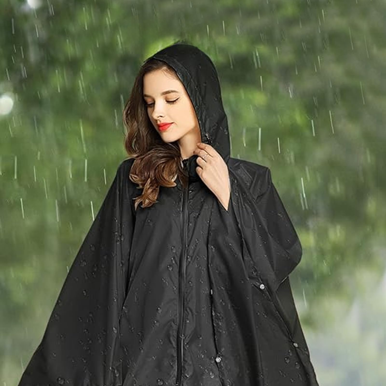 1 pieza impermeable Rain poncho Capa lluvia Chubasquero hombre impermeable Poncho Ligero y plegable mujer Para senderismo camping con capucha y bolsillos