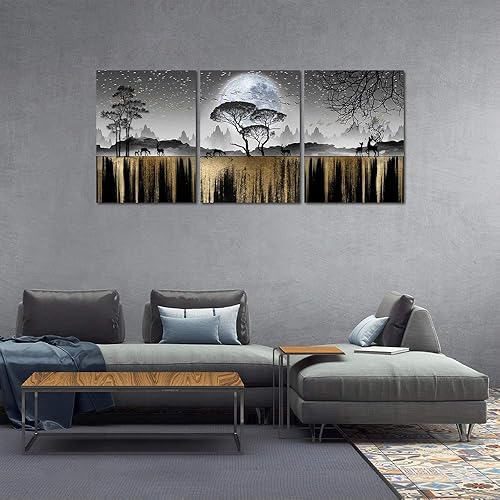 Miniatura 6 de Arte de pared para sala de estar, decoración de pared familiar para dormitorio, cuadros de pared en blanco y negro, árbol, lienzo para baño, pared,