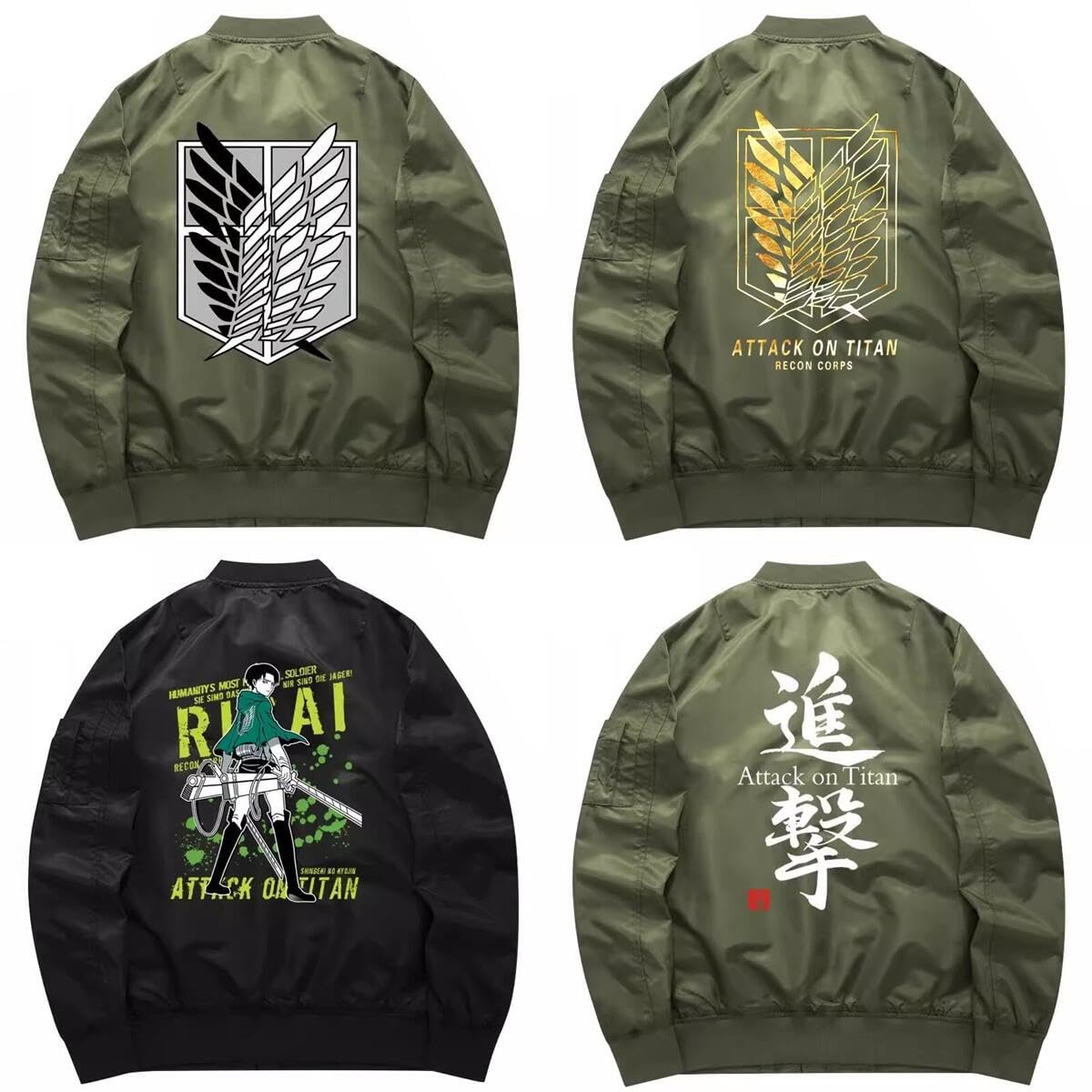 進撃の巨人 リヴァイ MA_1 ジャケット attack on titan 楽天市場】進撃の巨人 Attack on Titan 調査兵団 リヴァイ