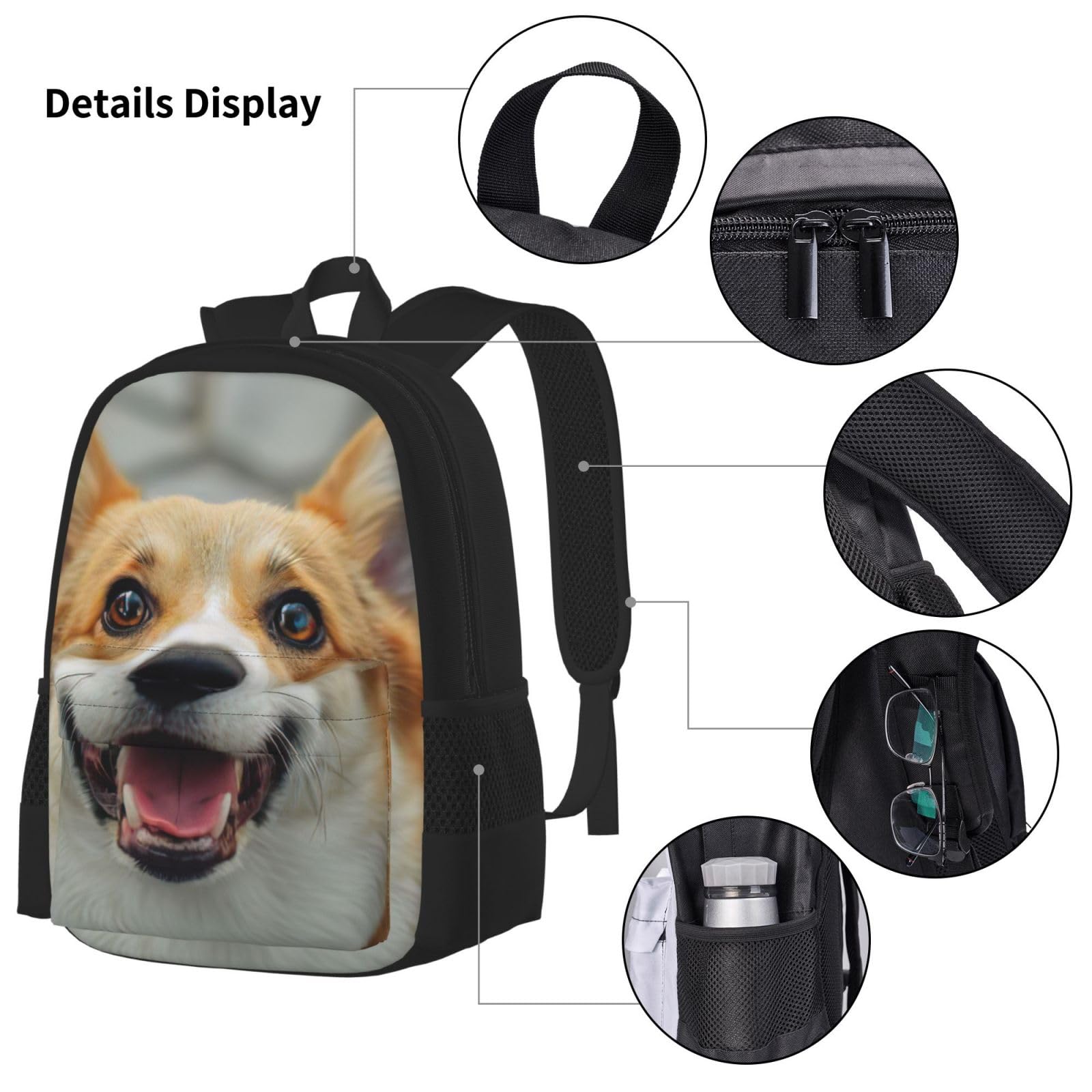 Zaino, borsa portapranzo, astuccio, set da 3 pezzi, per lavoro e