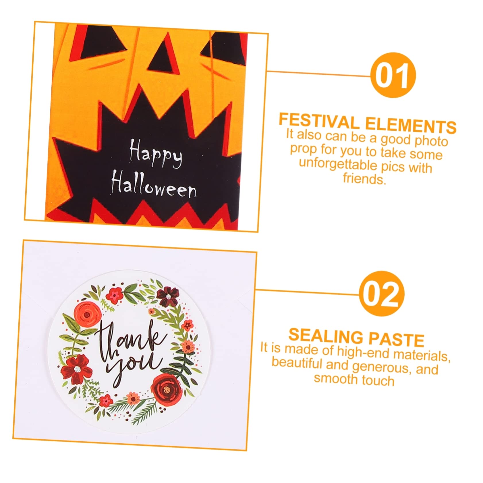 Lurrose 60stücke Teiliges Halloween Grußkarten Mit Umschlägen Und Aufklebern Für Einladungen Und Segenswünsche Ergänzung Für Ihre Feierlichkeiten