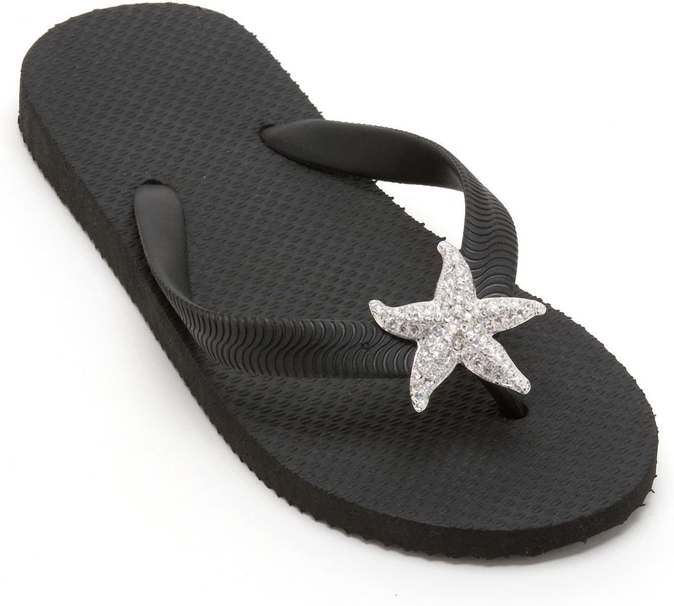 Sassy Clips Small Silver Starfish with Clear Crystal Rhinestones