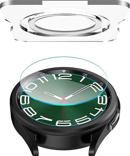 Miniatura 2 de SPGUARD Paquete de 2 protectores de pantalla para Galaxy Watch 6 Classic de 1.772 pulgadas, kit de instalación de alineación automática, accesorios