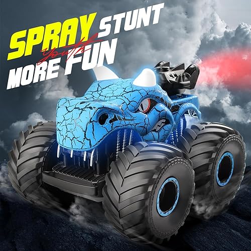 Miniatura 2 de Auto a control remoto para niños de 4 a 7 años, camiones monstruos de 2.4 GHz para niños, juguete eléctrico a control remoto con luz y sonido en