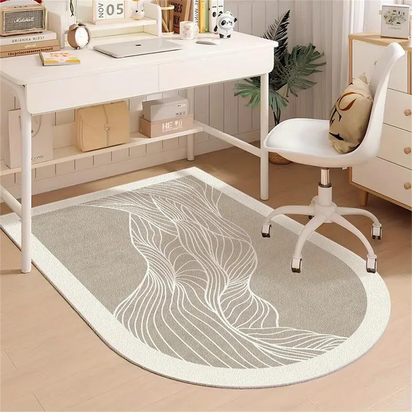 Hixingo Office Chair Mat for Carpeted and Hardwood Floors, Non-Slip Rolling Chair Desk Rug TPE Carpet Floor Protecto-Easy Glide (Aesthetics 1,100 * 150cm)
