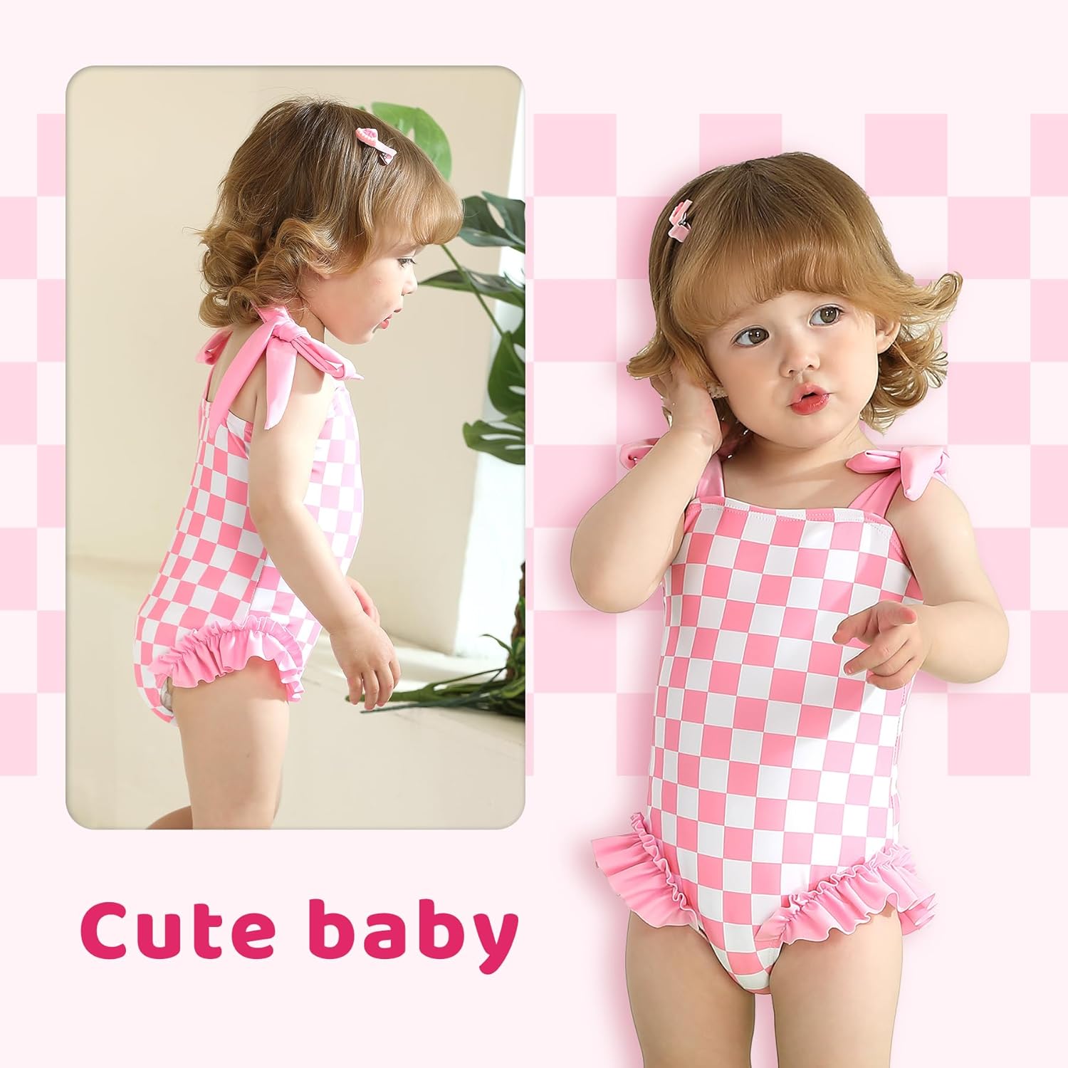 Happy Town Toddler Baby Girl Swimsuit Color Block One Piece Bathing Suits Summer Beach Swimwear - Image 3