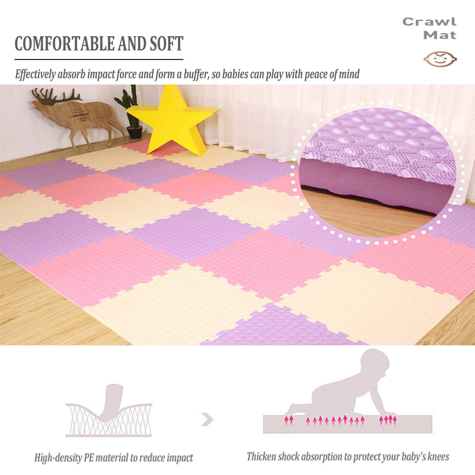 Tappetino da Gioco per Bambini, Tappetino per Puzzle Extra Large, Morbido E Spesso (1,2 Cm) - Protezione del Pavimento per Garage Esercizio Yoga Sala Giochi,Gray+White+Dark Blue,8