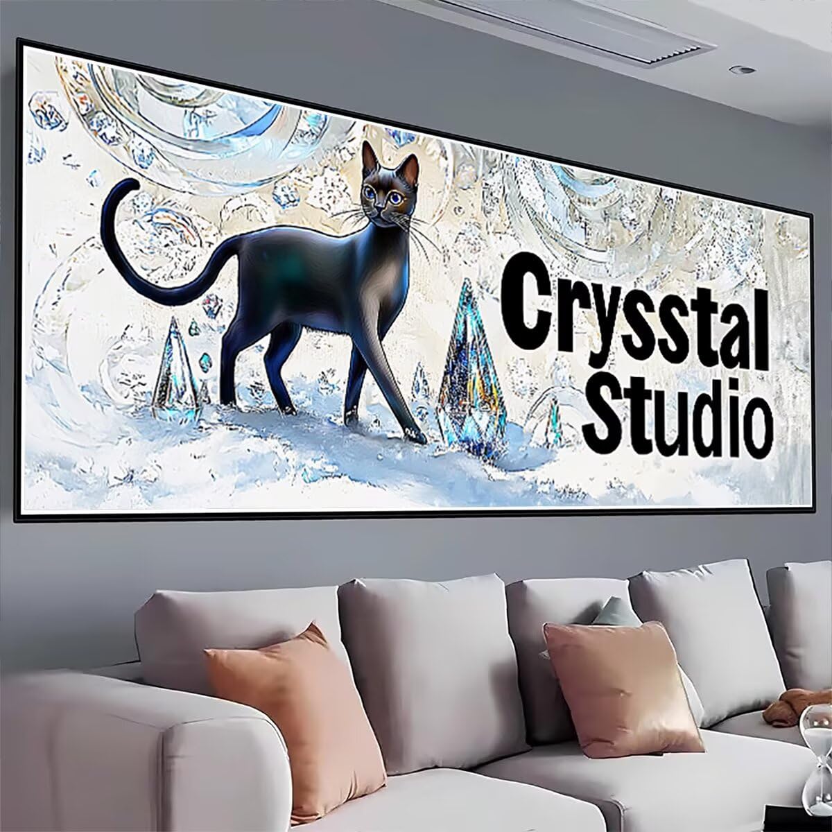 Diamond Painting Adulti, Diamond Painting Gatto 40x100cm, Regalo -708