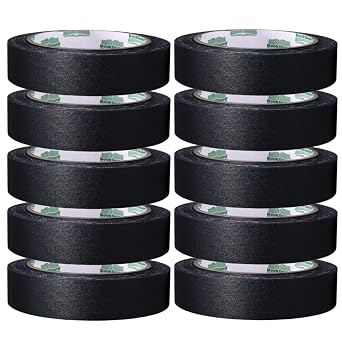 BookGuard 1 Inch Black Book Repair Cloth Tape 15 Yard Roll, Case of 10