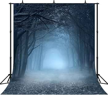 DePhoto 10x10Ft Seamless Spooky Forest Vinyl Photography Backdrop Photo Background Studio Prop WHW003