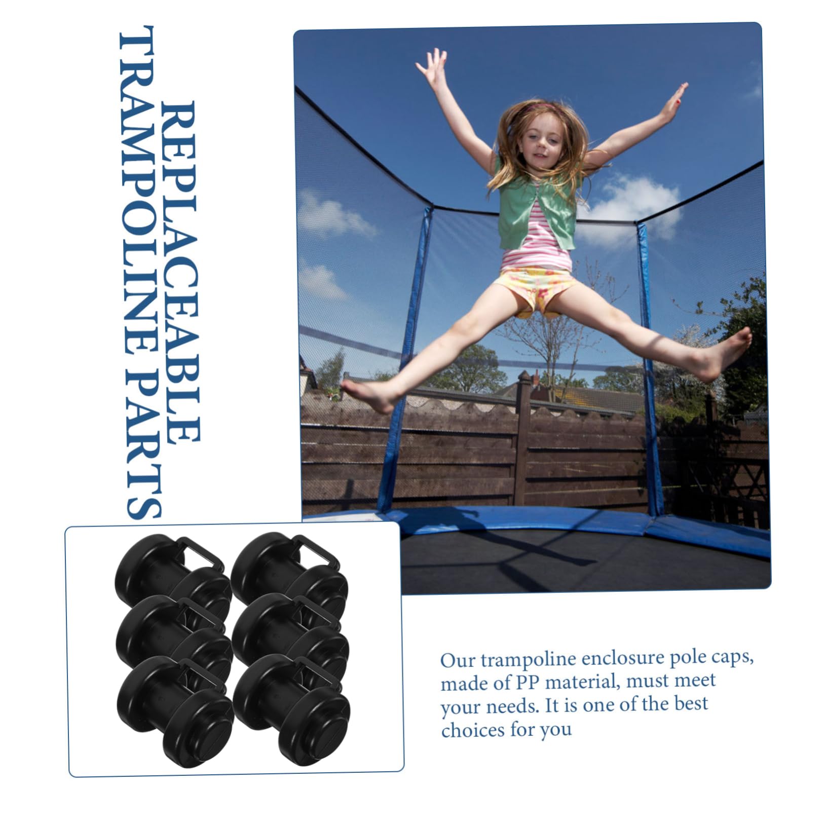 BESPORTBLE 6Pcs Plastic pp Trampoline Pole caps Parts Small Cap Trampoline Accessory Pole Cap Trampoline Stick caps Volleyball net Plastic Cap Protective caps Replaceable Trampoline