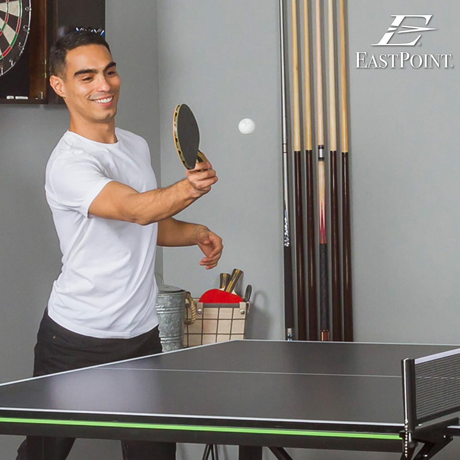 EastPoint Ping Pong Paddles, 2 Player Paddle Set, Outdoor Games, 2 Pc | Pips-Out Rubber for Spin & Shot Control, Five-Ply Wood, Yard Games, Camping Games, Ping Pong Net, Indoor Play