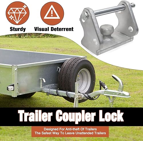 Miniatura 2 de Cerradura de Enganche de Remolque, Bloqueo de Enganches de Bola, Bloqueo de Bola de Remolque de Aluminio, Bloqueo de Lengua de Remolque Se Ajusta a