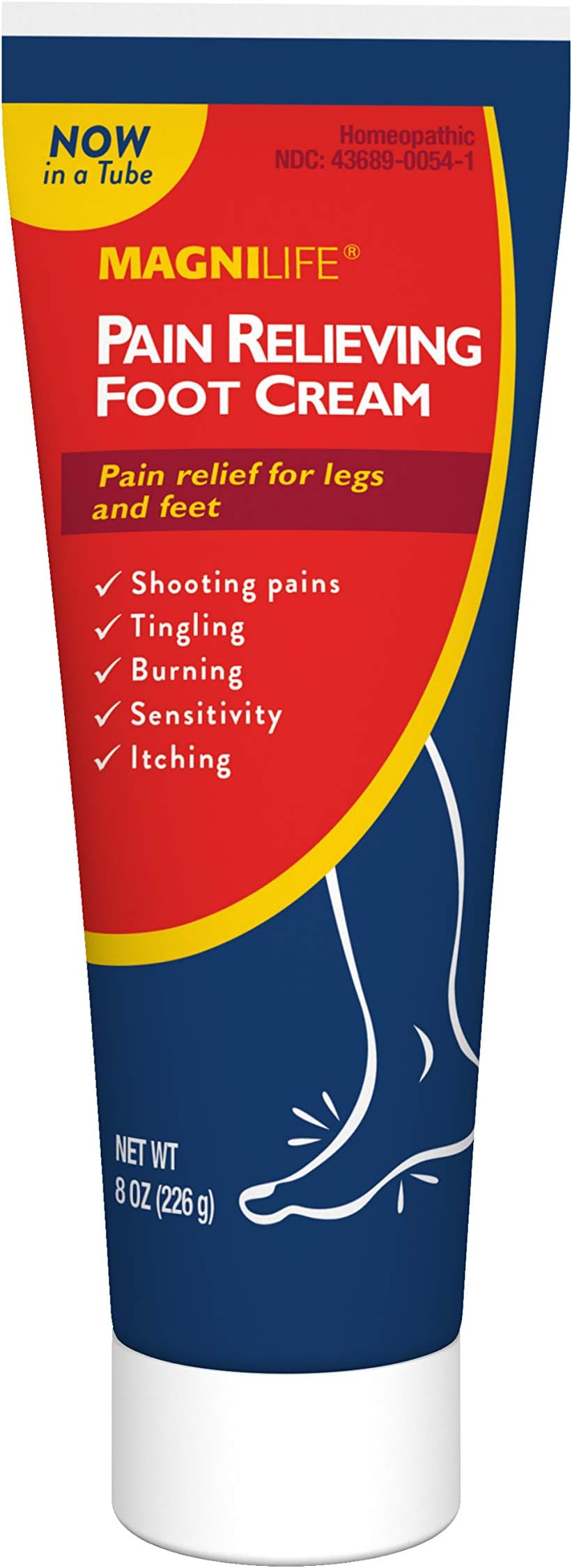 Pain Relieving Foot Cream, 8 oz Tube, Soothing Relief for Soreness, Pain, Burning, Tingling, Itching or Sensitivity in Feet & Legs, Moisturizing & Hydrating Foot Cream, No Petroleum