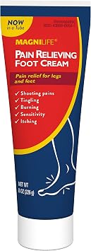 MagniLife Pain Relieving Foot Cream 4 oz and 8 oz Bundle for Soreness, Pain, Burning, Tingling, Itching and Sensitive Feet