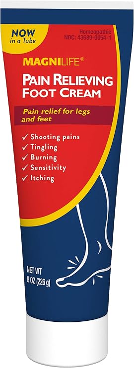 MagniLife Pain Relieving Foot Cream 4 oz and 8 oz Bundle for Soreness, Pain, Burning, Tingling, Itching and Sensitive Feet