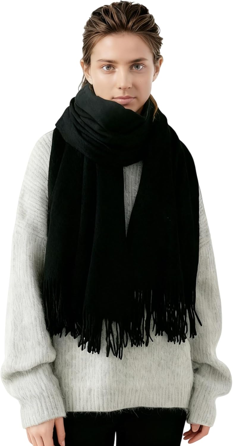 Winter Scarf for Women - Soft Warm Pashmina Shawl Wrap, Lightweight Fashion Blanket Travel Shawl, Solid Color Scarf - Image 7