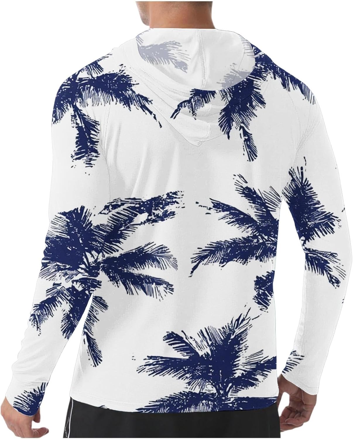 Men Women UPF50+ Sun Shirts with Hood Summer Print Long Sleeve Thumb Hole Outdoor Sun Protection UV Sports Tops