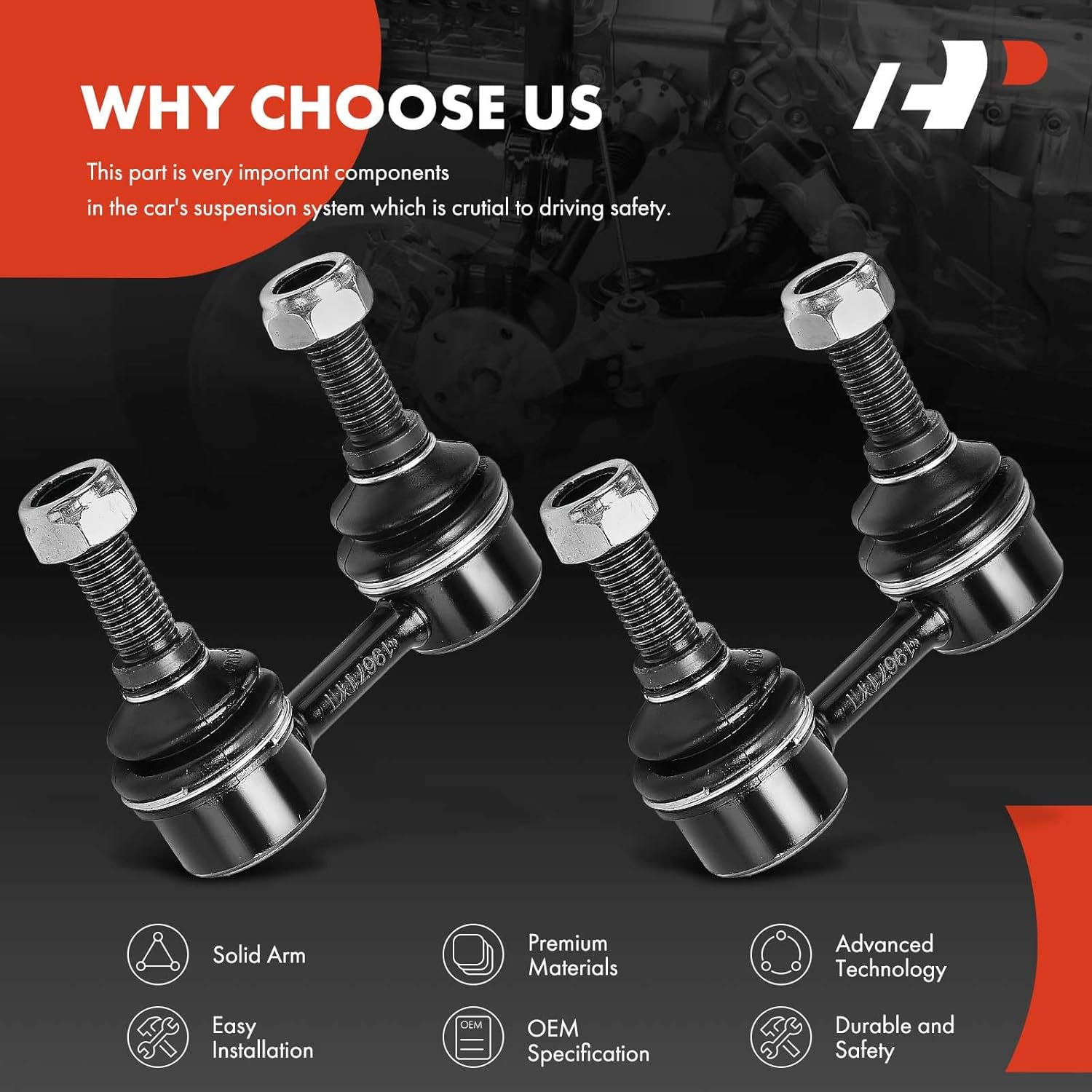 A-Premium 2 x Rear Sway Bar Links Stabilizer Bar Links, Compatible with BMW X5 2000-2006