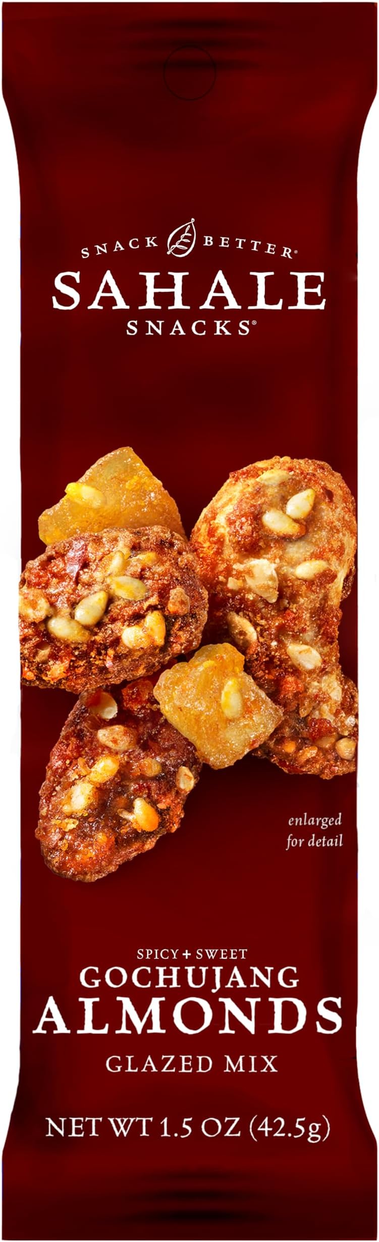 Sahale Snacks Gochujang Almonds Glazed Mix, 1.5 oz Bags (18 Packs) - Dry-Roasted Deluxe Mixed Nuts Inspired By Traditional Korean BBQ - Non-GMO, Kosher, & Certified Gluten-Free Snacks