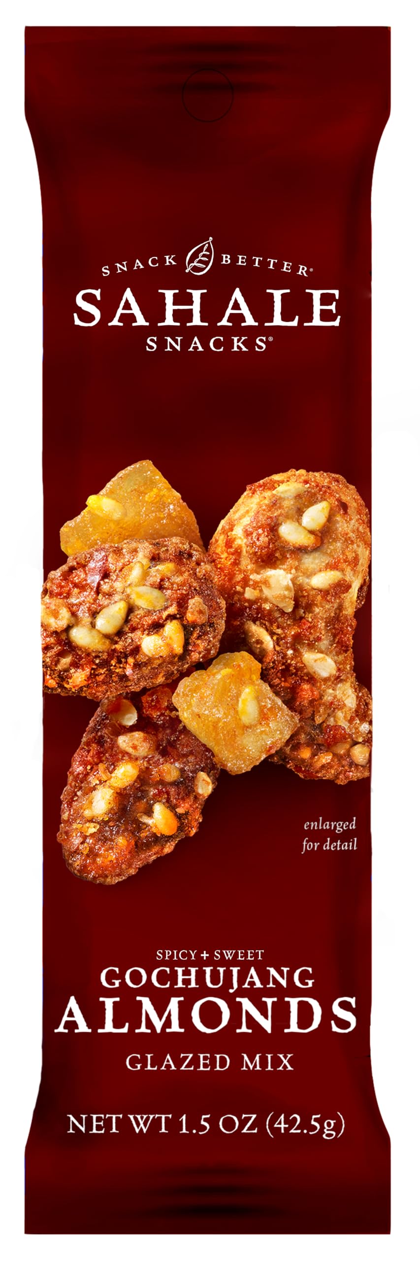 Sahale Snacks Gochujang Almonds Glazed Mix, 1.5 oz Bags (18 Packs) - Dry-Roasted Deluxe Mixed Nuts Inspired By Traditional Korean BBQ - Non-GMO, Kosher, & Certified Gluten-Free Snacks
