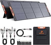 Vista 13 de Panel solar portátil de 100 W con cable 5 en 1, 23.5 % de eficiencia, cargador solar plegable mono para Jackery 300/Ecoflow River/Anker Solix