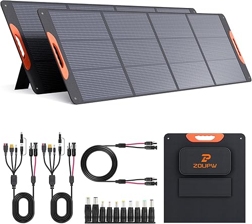 Miniatura 12 de 320 vatios Panel solar portátil tipo N de 16BB con diodos de derivación, elementos esenciales para RV, 2 piezas de 160 vatios 20V Cargador solar