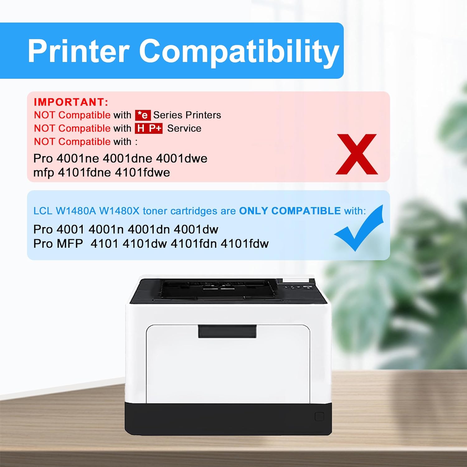 148X Toner Cartridge Black High Yield 4101fdw 148A Replacement for HP 148X 148A W1480A W1480X for HP LaserJet Pro MFP 4101fdw 4101fdn 4101 Pro 4001dw 4001dn 4001n 4001 Printer Ink (2-Pack)