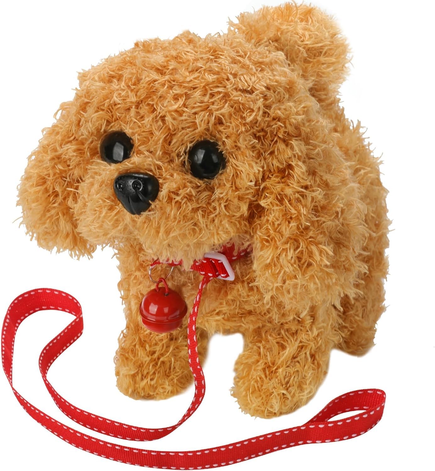 SYOSI Interactive Plush Puppy Toy, Electronic Walking Dog with Barking and Tail Wagging Features, Realistic Stuffed Animal for Kids, Engaging Companion Pet for Playtime