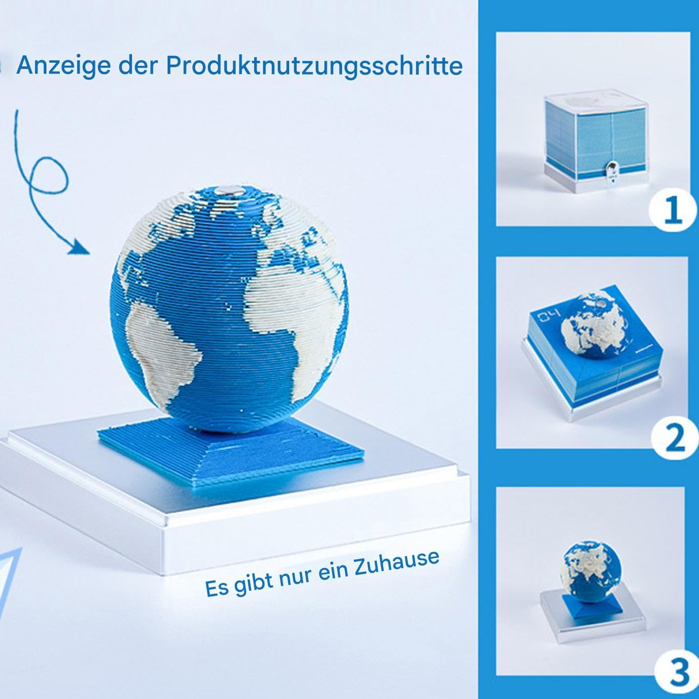 3D Zeit Kalender 2026 Erdkugel Deko Für Schreibtisch | Notizblock Für Für Büro Zuhause Schule Konferenzraum Geburtstag Geschenk Freiberufler Lehrer Studenten