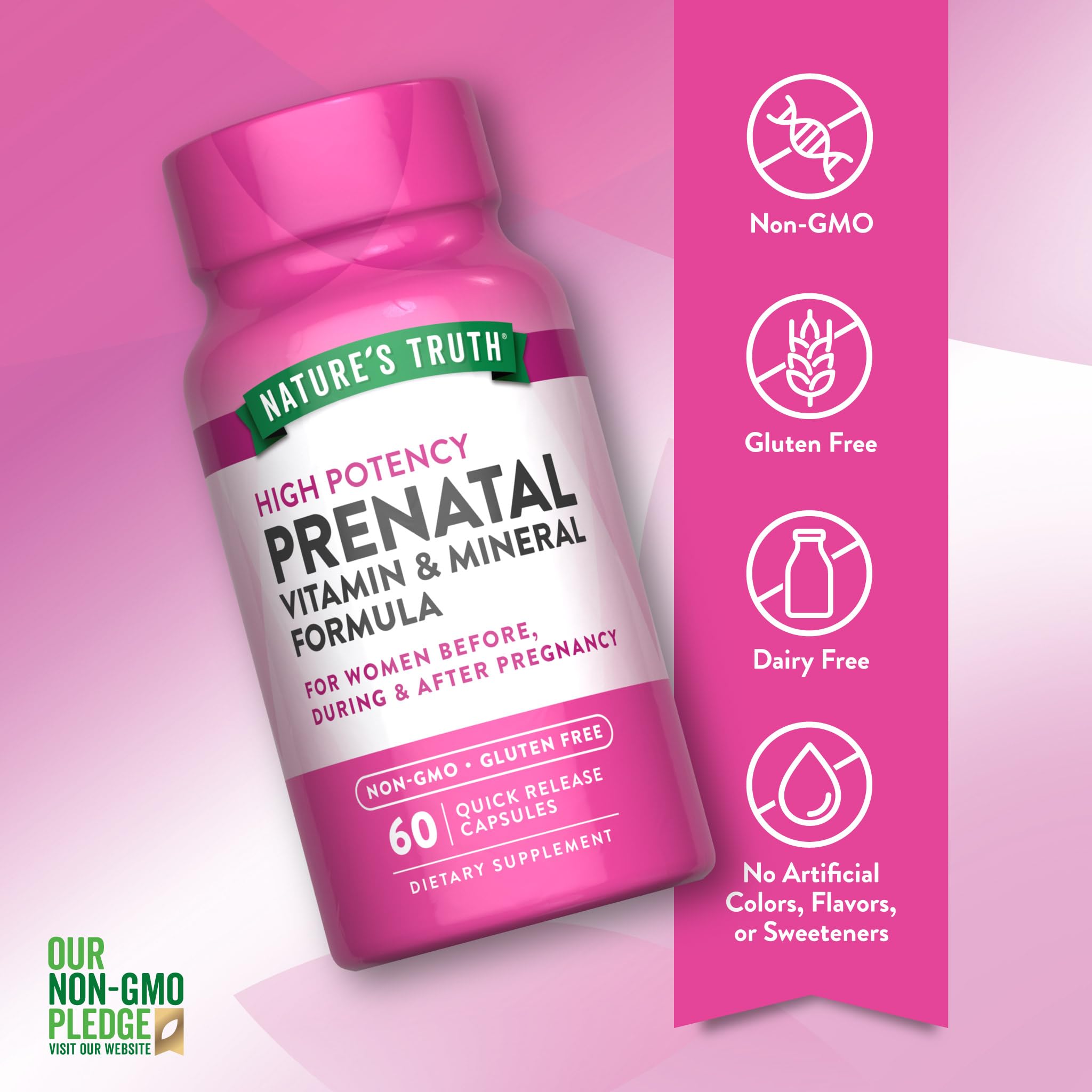 Nature's Truth Prenatal Vitamins with Folic Acid | 60 Capsules — Amazon image 3