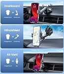 Chargeur de voiture sans fil, MOKPR 15W Chargeur sans fil de charge automatique de téléphone de voiture à serrage rapide Air Vent Car Téléphone Montage pour iPhone COMMISSION ÉCONOMIQUE POUR L'EUROPE Pro/12 pro/12/11/X/8, Samsung S23/S22/S21/S20