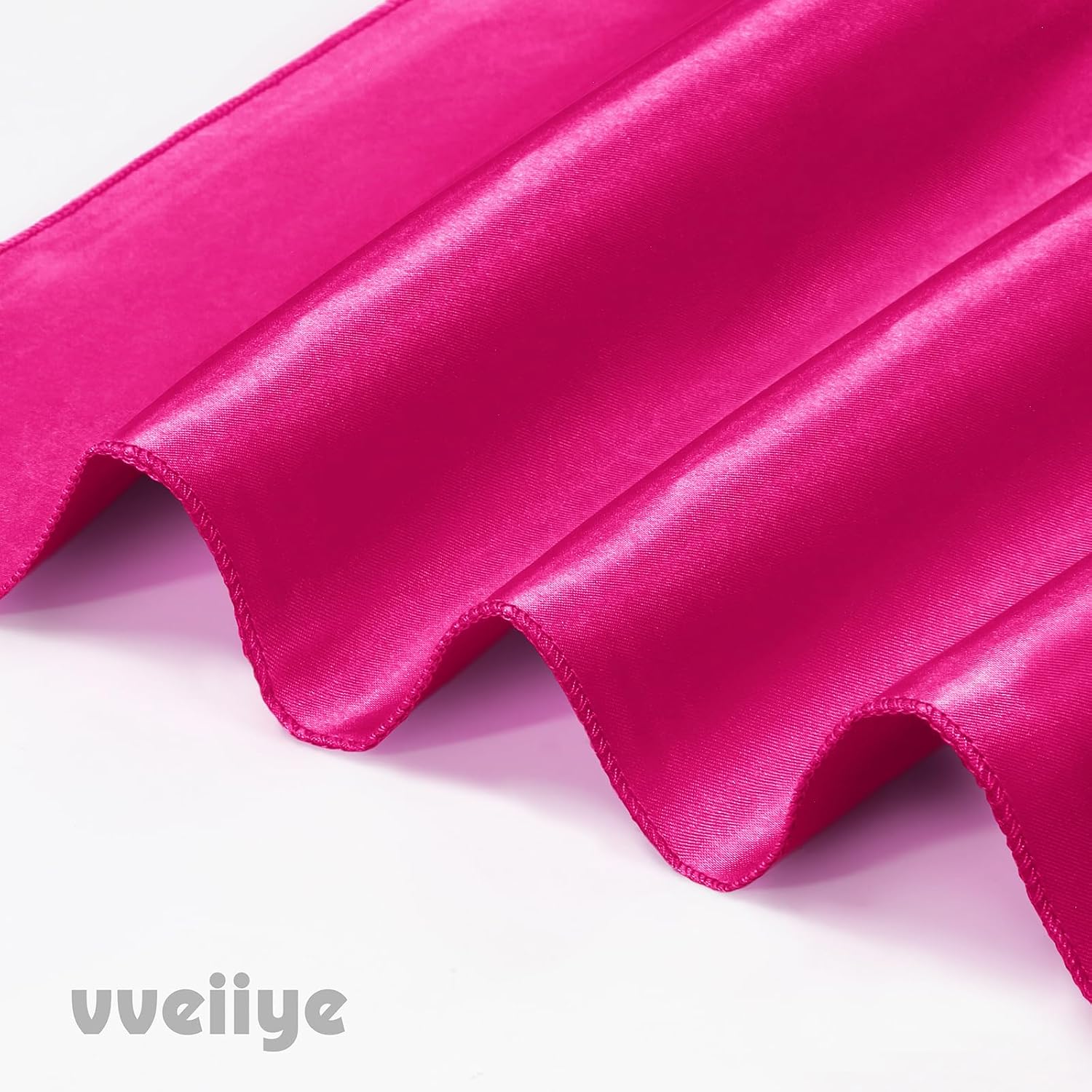 40 Pack Satin Napkins and Napkin Rings Set of 20 Hot Pink Satin Table Napkins 17 x 17 Inch, 20Pcs Silky Cloth Napkins for Wedding Party Banquets Dinner