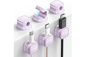 JOYROOM Smooth Adjustable 6 Pack Magnetic Cord Holder Cord Organizer Cable Clip