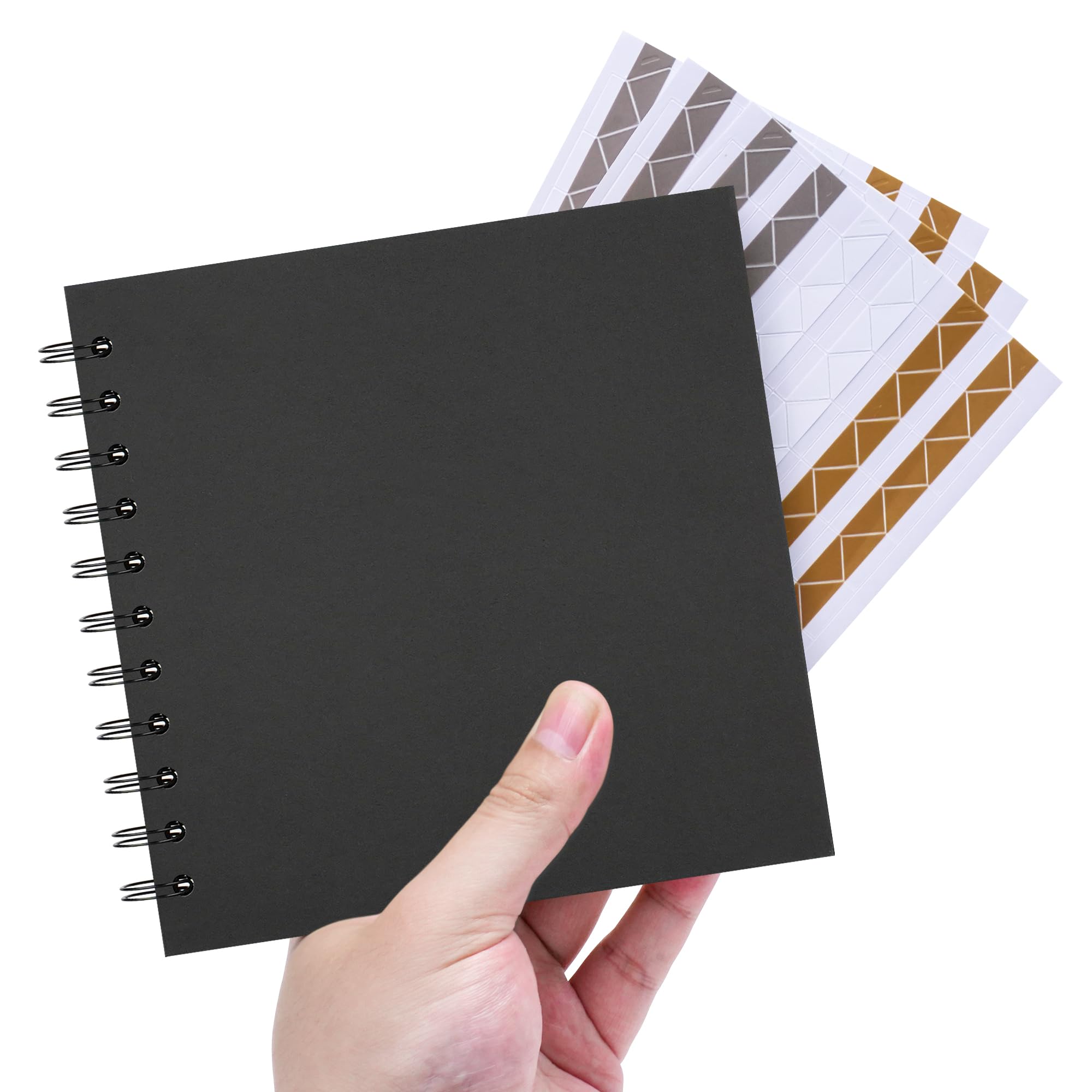 6.3x6.3 in Scrapbook Photo Album 20 Sheets, Black