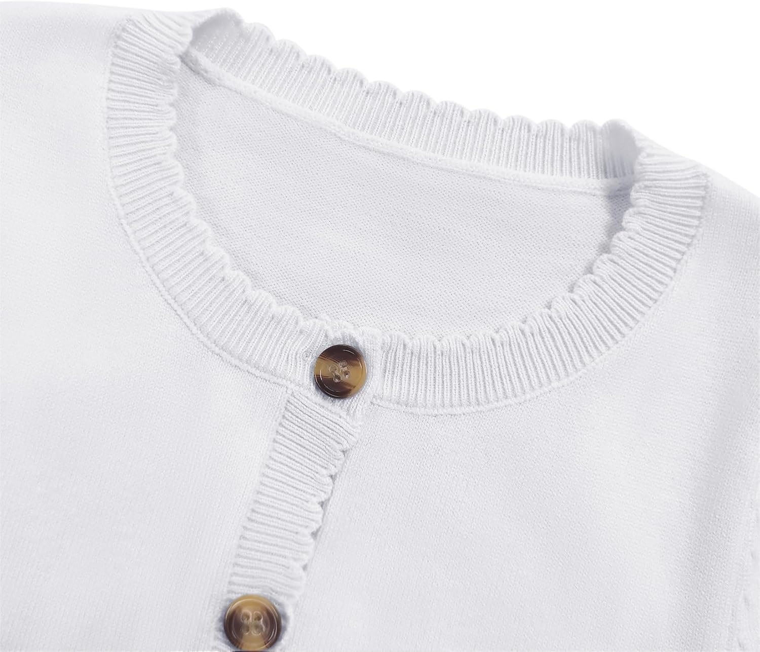 BeautyNee Puff Sleeve Cardigans for Women Crew Neck Lightweight Summer Shirts Button Down Knit Shrug Sweater Tops - Image 7