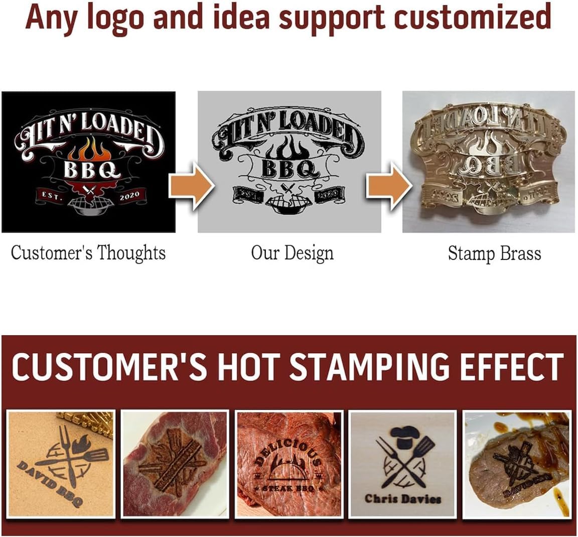 Fer à Marquer Pour Barbecue, Fer à Marquer Personnalisé Pour Viande De Barbecue Avec Lettres Interchangeables Personnalisé Pour Steak, Bois Et Cuir, Viande