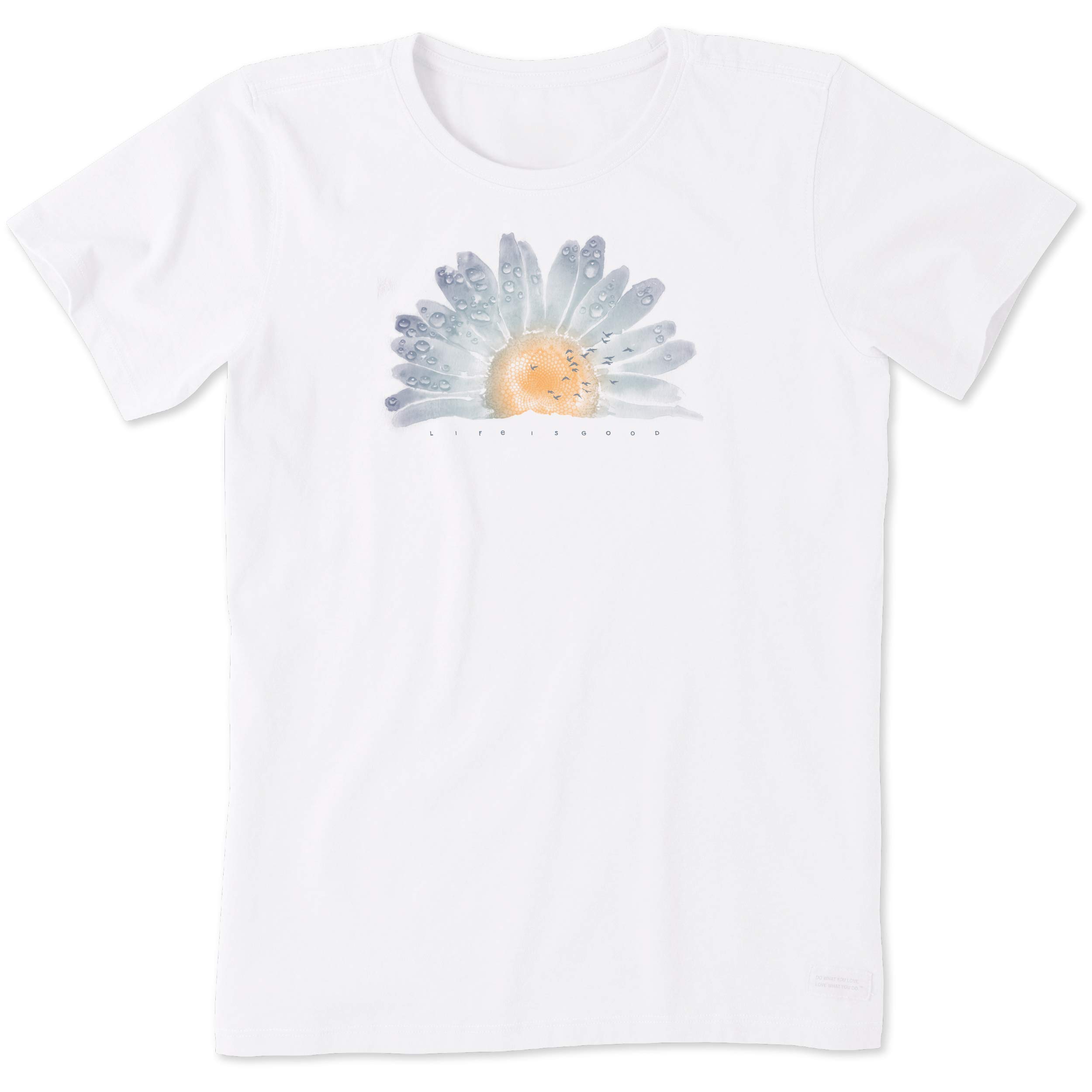 Life is GoodWomen's Crusher Graphic T-Shirt Watercolor Daisy Birds