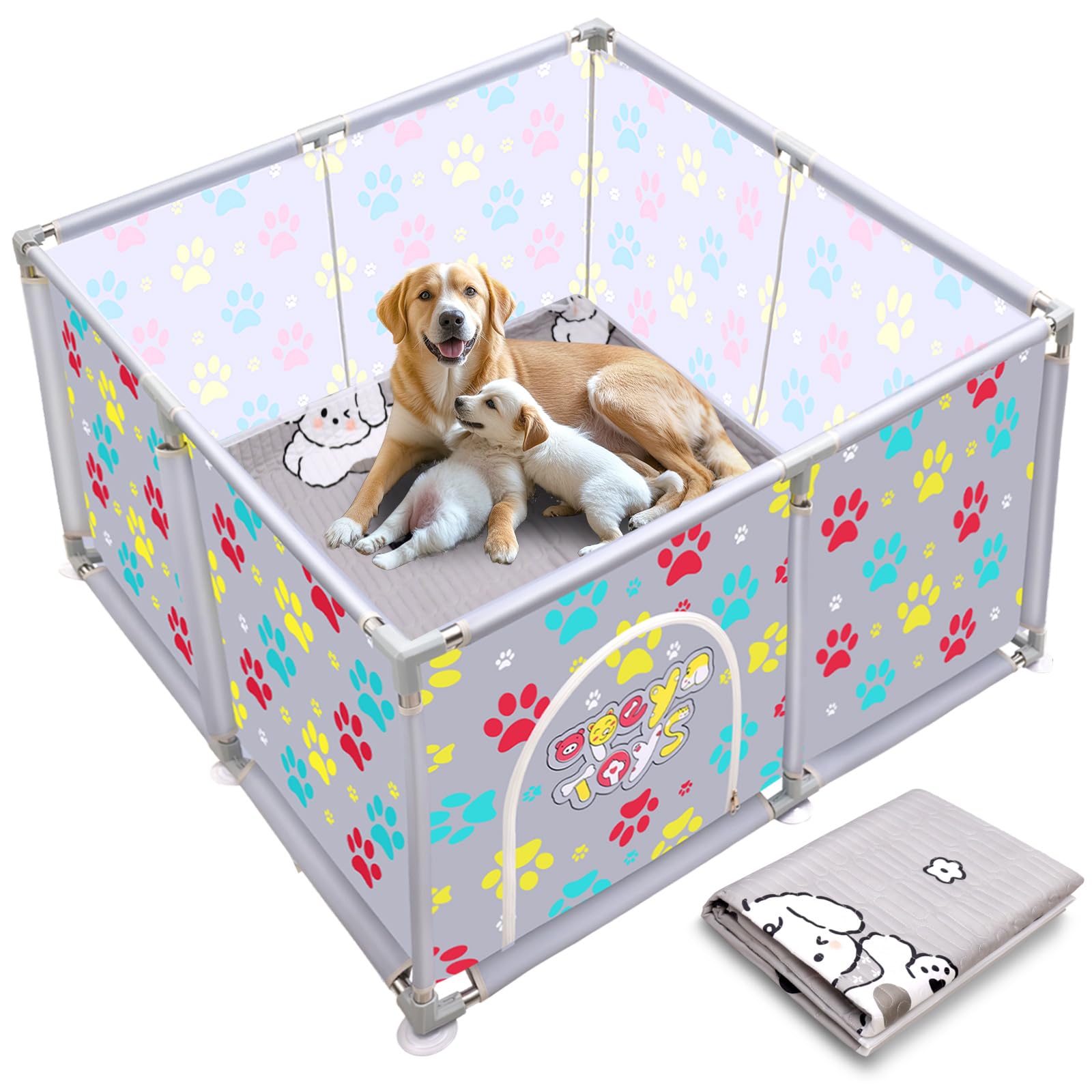 Buy 2024 Upgraded Whelping Box for Dogs,24.8’’Extra Tall Dog Whelping