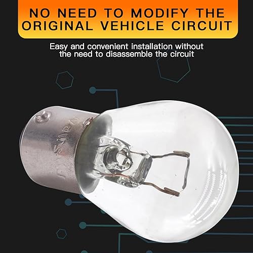 Miniatura 4 de Tesnaao Pack-10 Bombilla de freno de automóvil, 1141 luz de giro de haz único de pie plano, 12 V, 21 W, repuesto de luz trasera súper brillante,